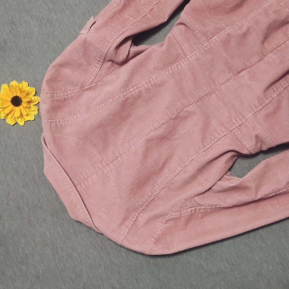 Y2K ROXY Dusty Rose Pink Corduroy Collared Blazer Jacket Coat - Picture 5 of 15